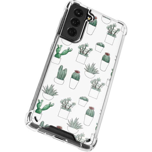 Succulent Pattern Galaxy S21 Plus 5G Clear Case