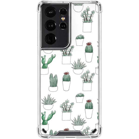 Succulent Pattern Galaxy S21 Ultra 5G Clear Case