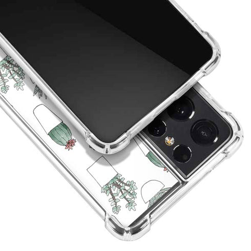 Succulent Pattern Galaxy S21 Ultra 5G Clear Case