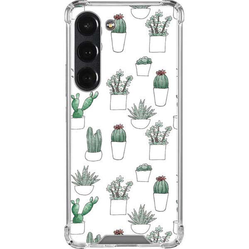 Succulent Pattern Galaxy S23 Clear Case