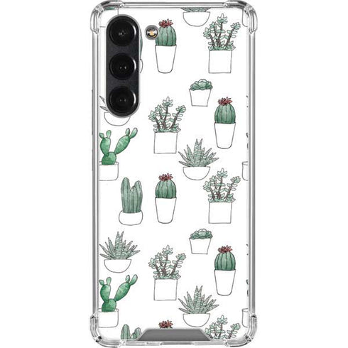 Succulent Pattern Galaxy S23 Plus Clear Case