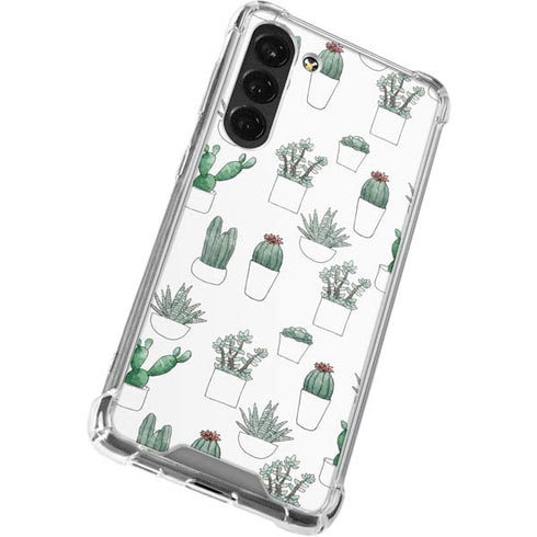 Succulent Pattern Galaxy S23 Plus Clear Case