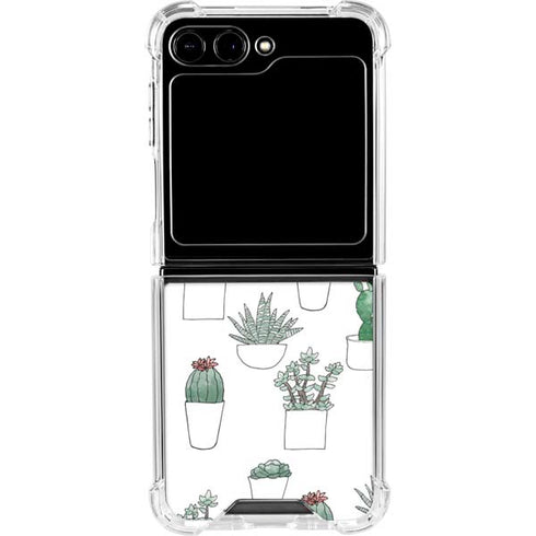Succulent Pattern Galaxy Z Flip5 5G Clear Case