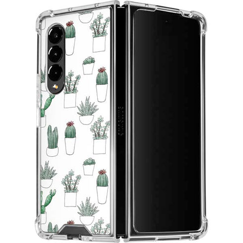 Succulent Pattern Galaxy Z Fold4 5G Clear Case