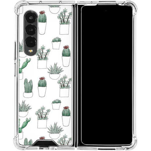 Succulent Pattern Galaxy Z Fold4 5G Clear Case