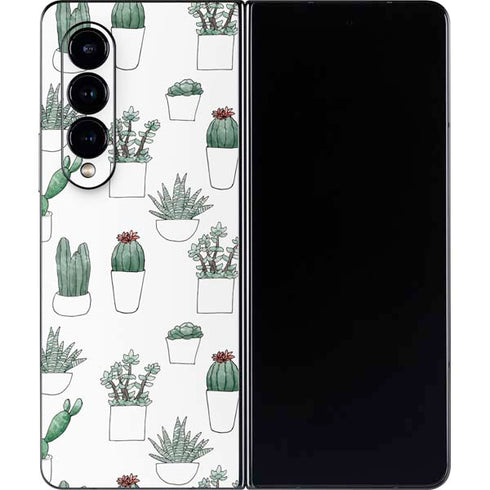 Succulent Pattern Galaxy Z Fold4 5G Skin