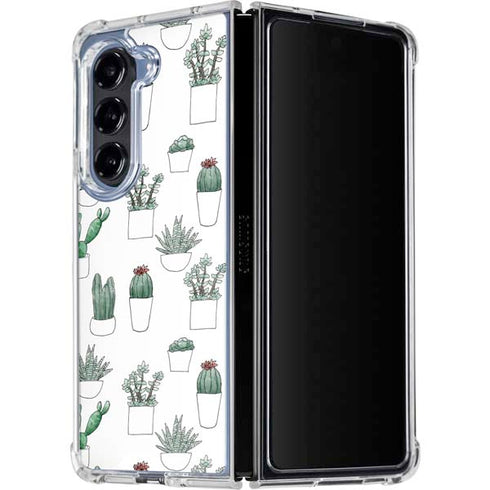 Succulent Pattern Galaxy Z Fold5 5G Clear Case