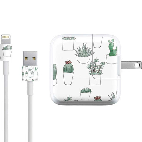 Succulent Pattern iPad Charger (10W USB) Skin