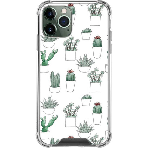Succulent Pattern iPhone 12 Pro Clear Case