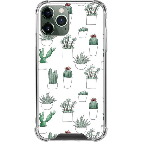 Succulent Pattern iPhone 12 Pro Max Clear Case