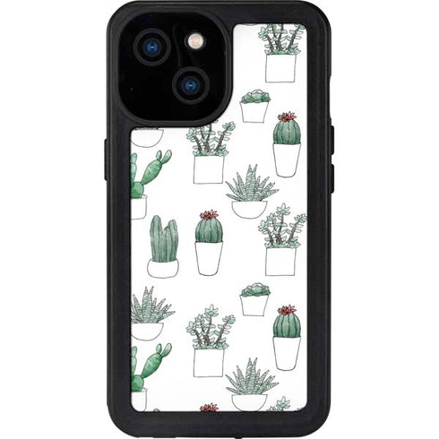 Succulent Pattern iPhone 13 Mini Waterproof Case