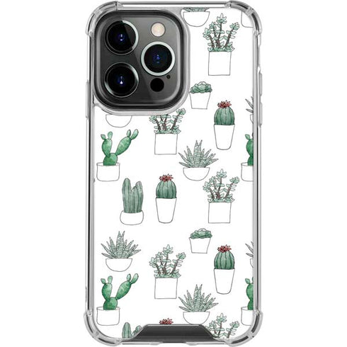 Succulent Pattern iPhone 13 Pro Clear Case