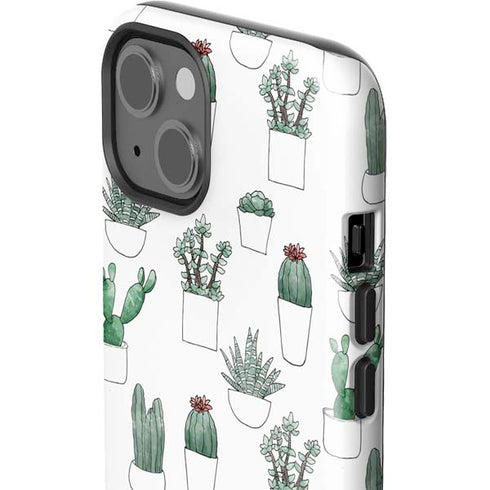 Succulent Pattern iPhone 15 Plus Impact Case