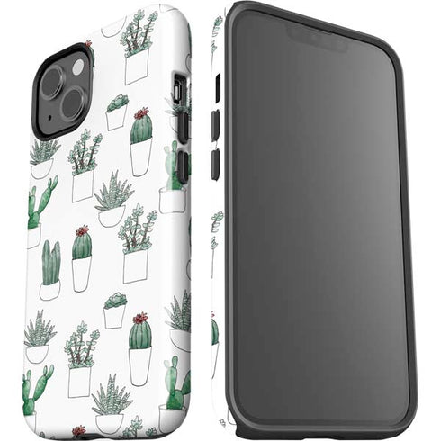 Succulent Pattern iPhone 15 Plus Impact Case
