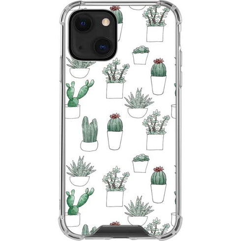 Succulent Pattern iPhone 14 Plus Clear Case