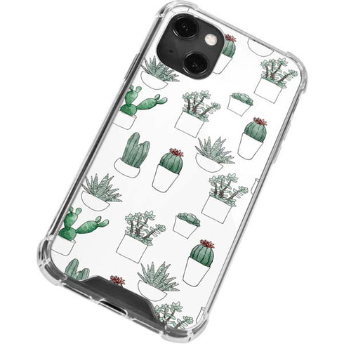 Succulent Pattern iPhone 14 Plus Clear Case