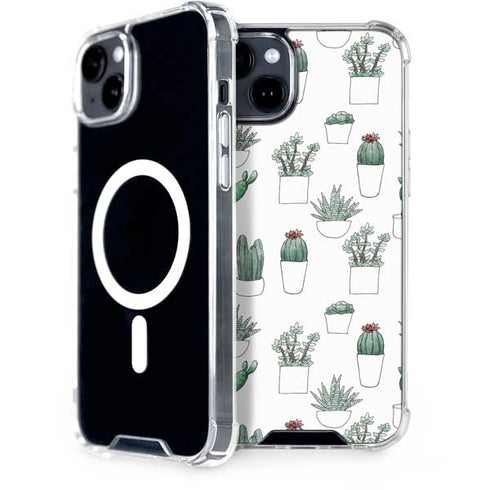 Succulent Pattern iPhone 15 Plus MagSafe Case