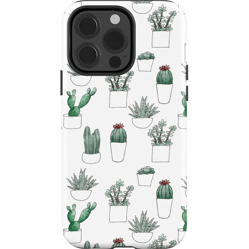 Succulent Pattern iPhone 15 Pro Impact Case