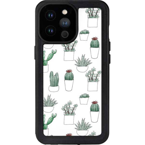 Succulent Pattern iPhone 14 Pro Max Waterproof Case