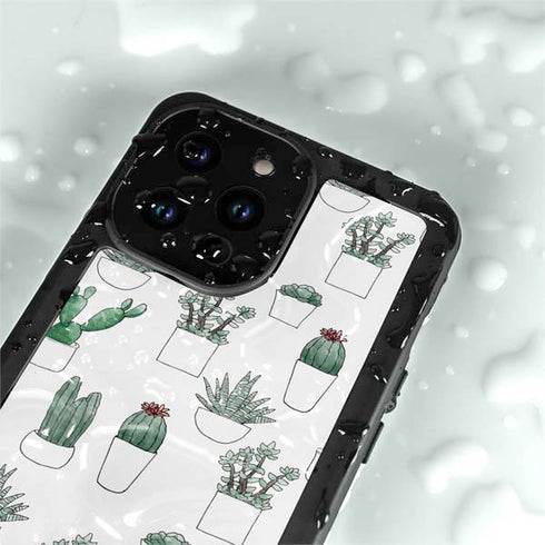 Succulent Pattern iPhone 14 Pro Max Waterproof Case