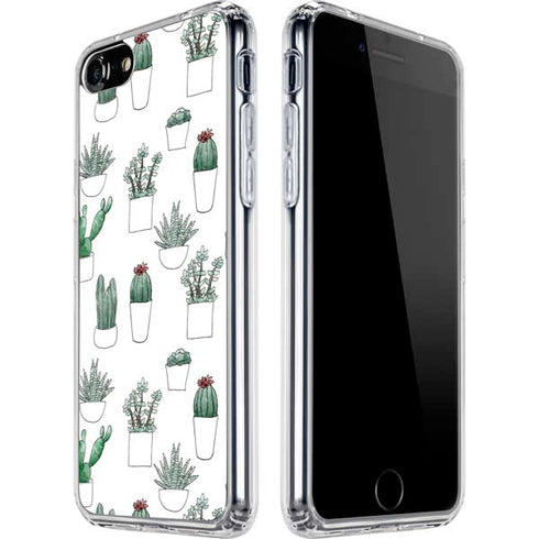 Succulent Pattern iPhone SE (2nd & 3rd Gen) Clear Case