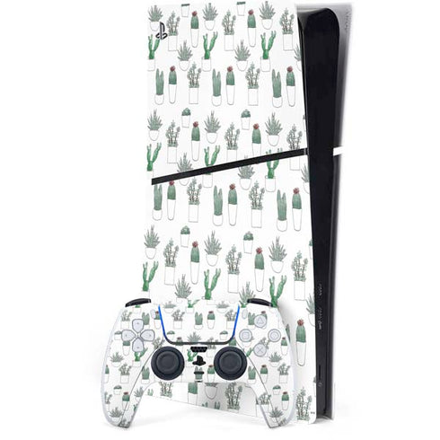 Succulent Pattern PS5 Slim Digital Edition Console Skin