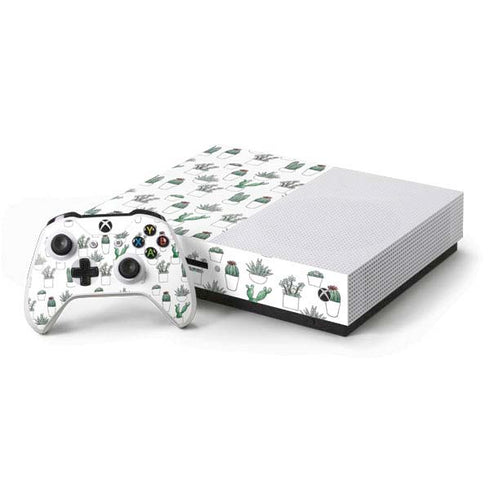 Succulent Pattern Xbox One S Console and Controller Bundle Skin