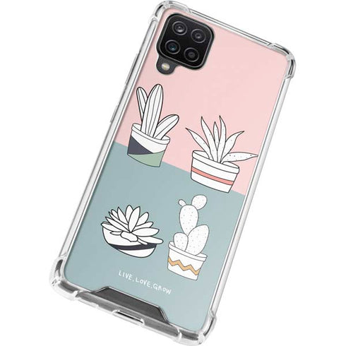 Succulent Sketch Galaxy A12 Clear Case