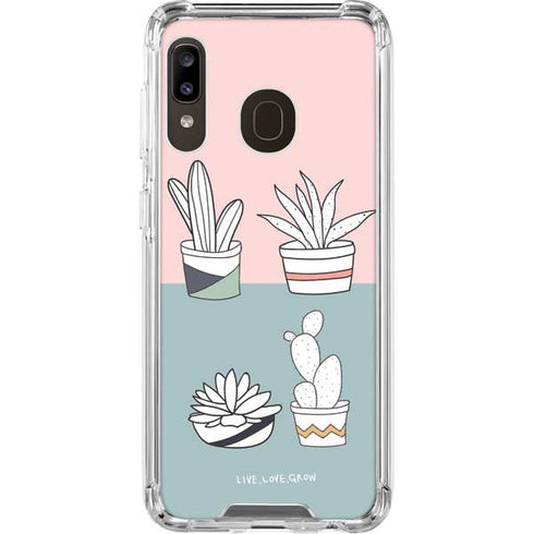 Succulent Sketch Galaxy A30 Clear Case