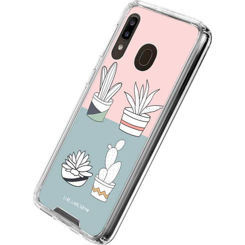 Succulent Sketch Galaxy A30 Clear Case