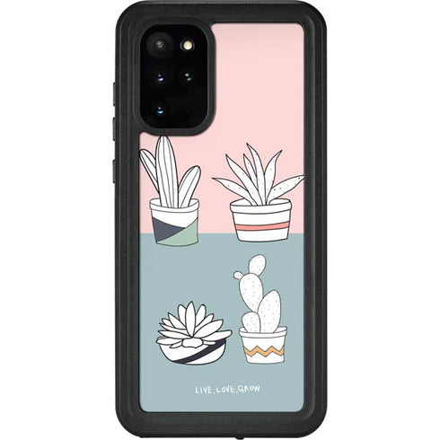 Succulent Sketch Galaxy S20 Plus Waterproof Case