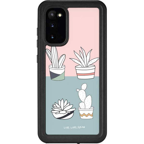 Succulent Sketch Galaxy S20 Waterproof Case