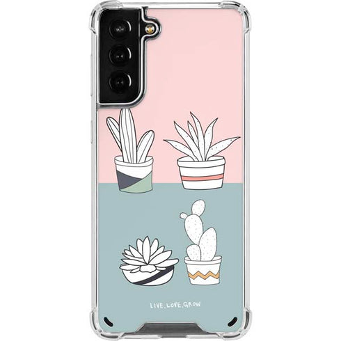 Succulent Sketch Galaxy S21 Plus 5G Clear Case