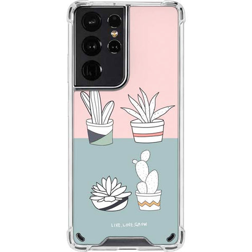 Succulent Sketch Galaxy S21 Ultra 5G Clear Case