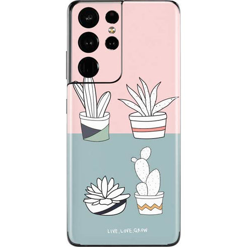 Succulent Sketch Galaxy S21 Ultra 5G Skin