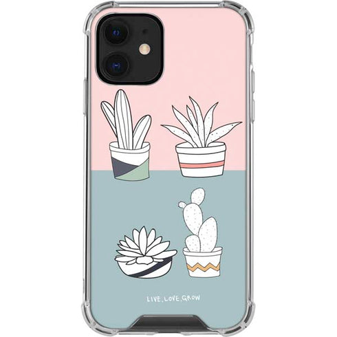 Succulent Sketch iPhone 12 Clear Case