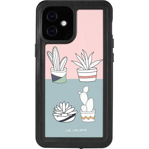 Succulent Sketch iPhone 12 Mini Waterproof Case