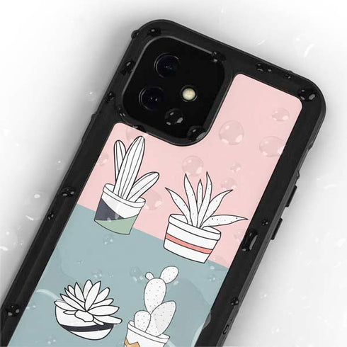 Succulent Sketch iPhone 12 Waterproof Case