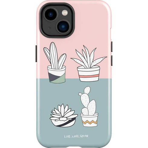Succulent Sketch iPhone 15 Plus Impact Case