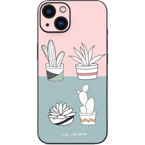 Succulent Sketch iPhone 14 Plus Skin