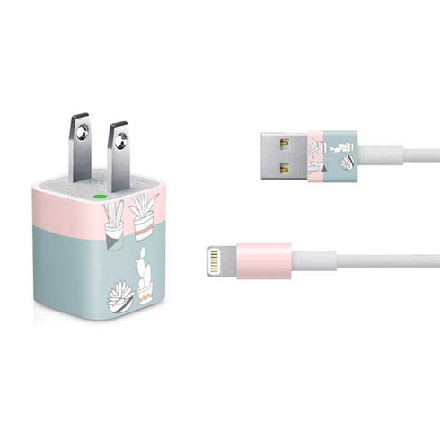 Succulent Sketch iPhone Charger (5W USB) Skin
