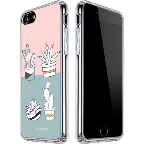Succulent Sketch iPhone SE (2nd & 3rd Gen) Clear Case