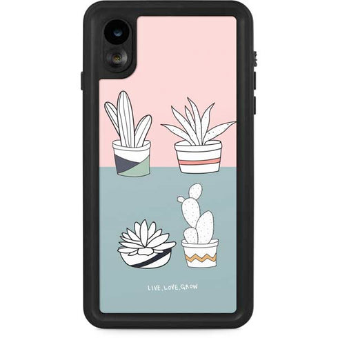 Succulent Sketch iPhone XR Waterproof Case