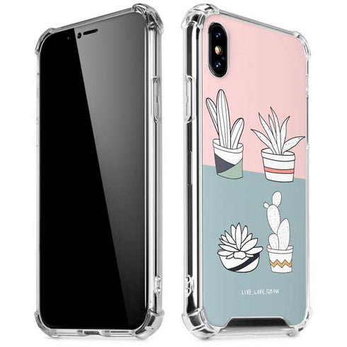 Succulent Sketch iPhone XS Max Clear Case