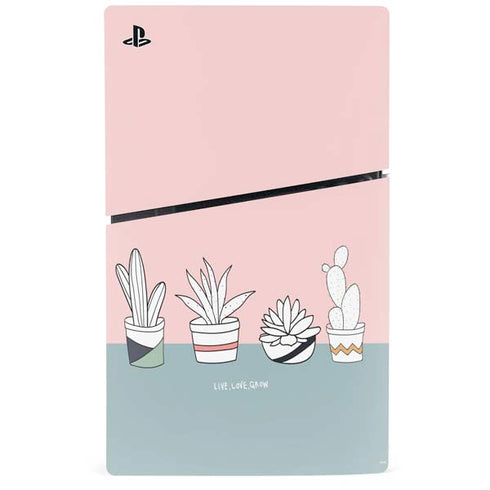 Succulent Sketch PS5 Slim Disk Bundle Skin