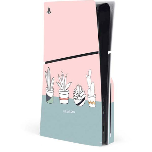 Succulent Sketch PS5 Slim Disk Console Skin