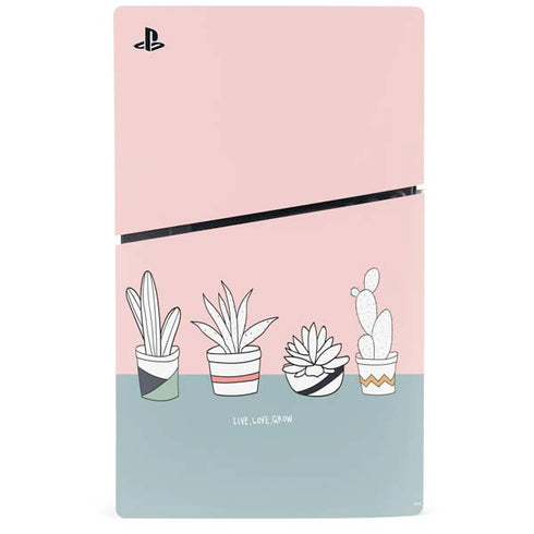Succulent Sketch PS5 Slim Disk Console Skin