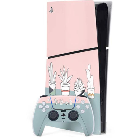 Succulent Sketch PS5 Slim Digital Edition Bundle Skin