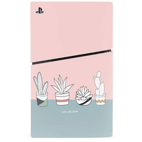 Succulent Sketch PS5 Slim Digital Edition Console Skin