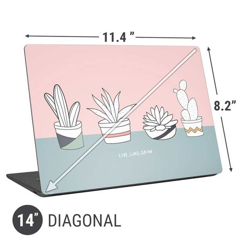 Succulent Sketch Universal Laptop 14in (11.4 x 8.2in) Skin